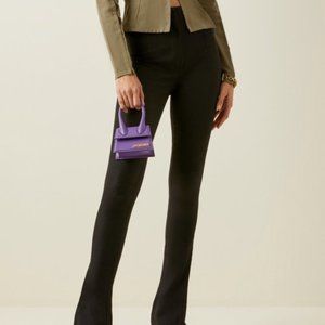 JACQUEMUS Le obiou stretch-jersey split-leg pants BLACK SIZE FR 38